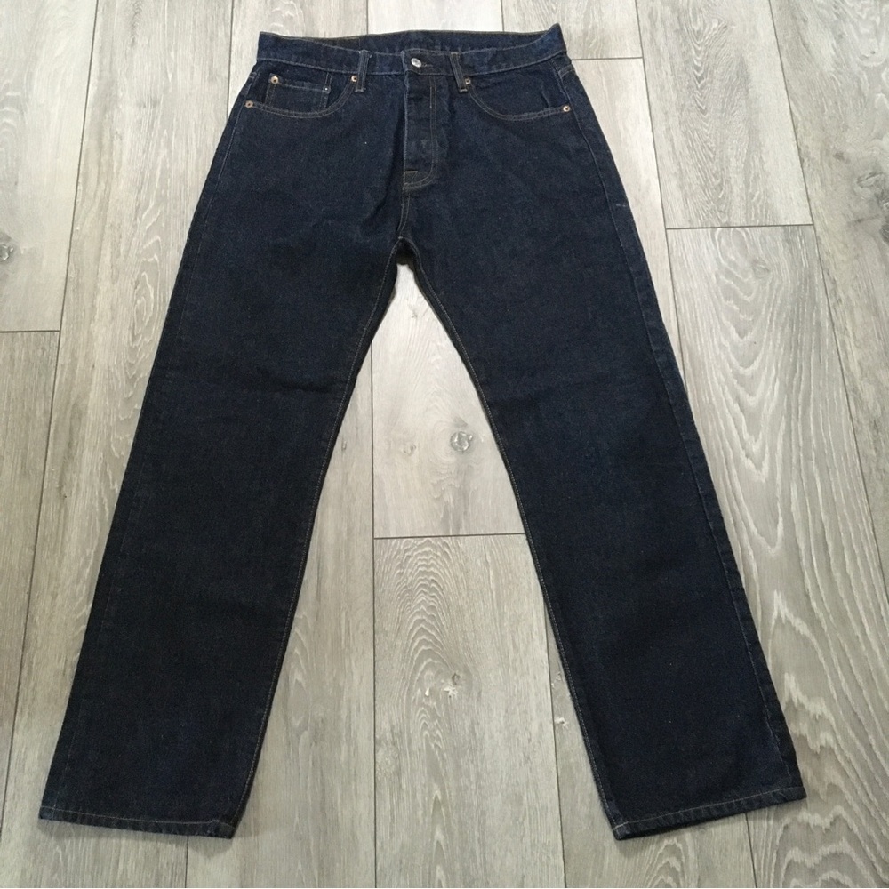 Levis 501 Jeans W32 L30 Blue Straight Button Fly Denim - Picture 3 of 10